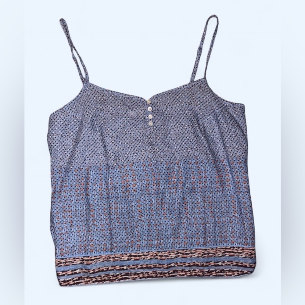 American Eagle Outfitters Blue Printed Cami Tank Top Size S Boho